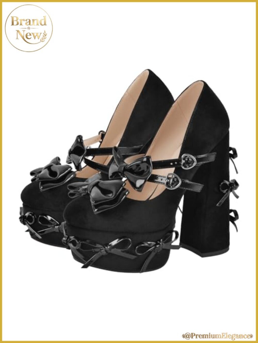 Faux Suede Platform Mary Jane Chunky Heel Pumps with Bowknots